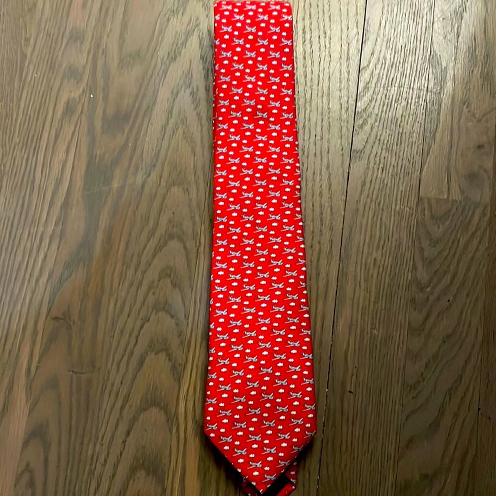 Vineyard Vines Tie : Red Airplane